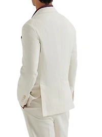 Cotton Blend One and a Half Breasted Deconstructed Blazer