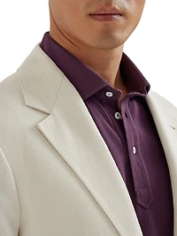 Cotton Blend One and a Half Breasted Deconstructed Blazer