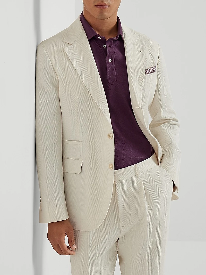 Cotton Blend One and a Half Breasted Deconstructed Blazer