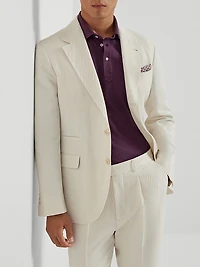 Cotton Blend One and a Half Breasted Deconstructed Blazer