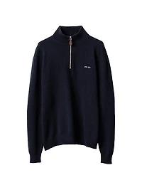 Cashmere and Leather Zipper Sweater