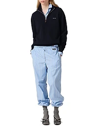 Cashmere and Leather Zipper Sweater