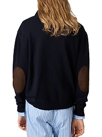 Cashmere and Leather Zipper Sweater