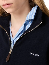 Cashmere and Leather Zipper Sweater
