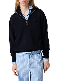 Cashmere and Leather Zipper Sweater