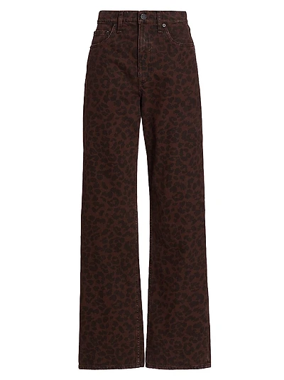 Shea Leopard-Print Relaxed-Fit Straight Jeans