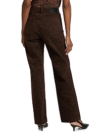 Shea Leopard-Print Relaxed-Fit Straight Jeans