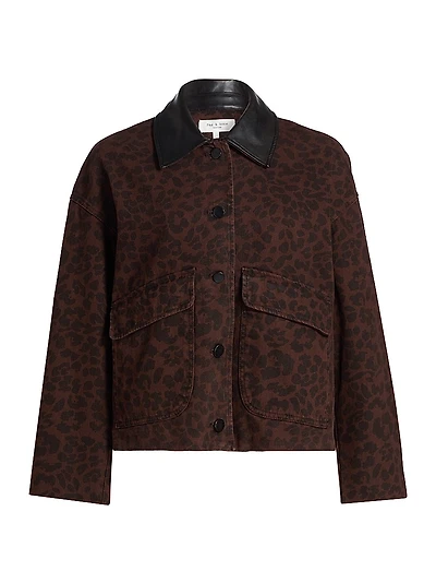 Natalia Leopard-Print Cotton Jacket