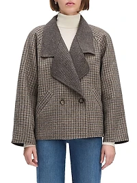 The Cameron Plaid Wool-Blend Oversized Coat