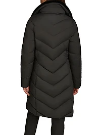 Chevron Quilted Down Coat