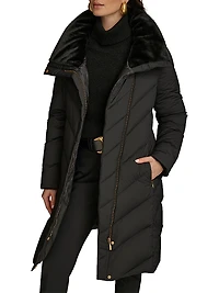 Chevron Quilted Down Coat