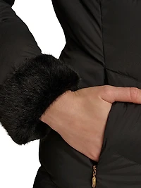 Chevron Quilted Down Coat