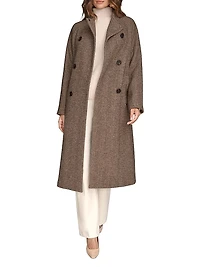 Cocoon Double-Breasted Wool-Blend Coat