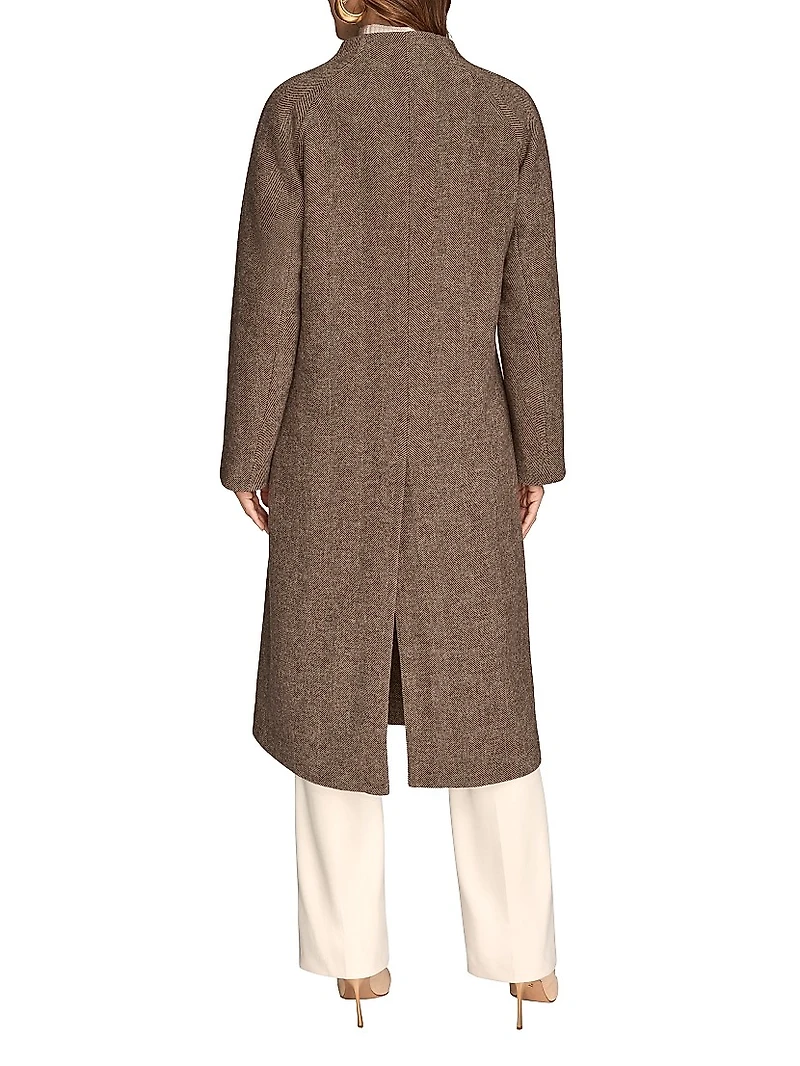 Cocoon Double-Breasted Wool-Blend Coat