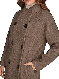Cocoon Double-Breasted Wool-Blend Coat