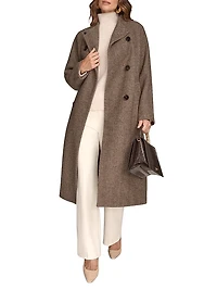 Cocoon Double-Breasted Wool-Blend Coat