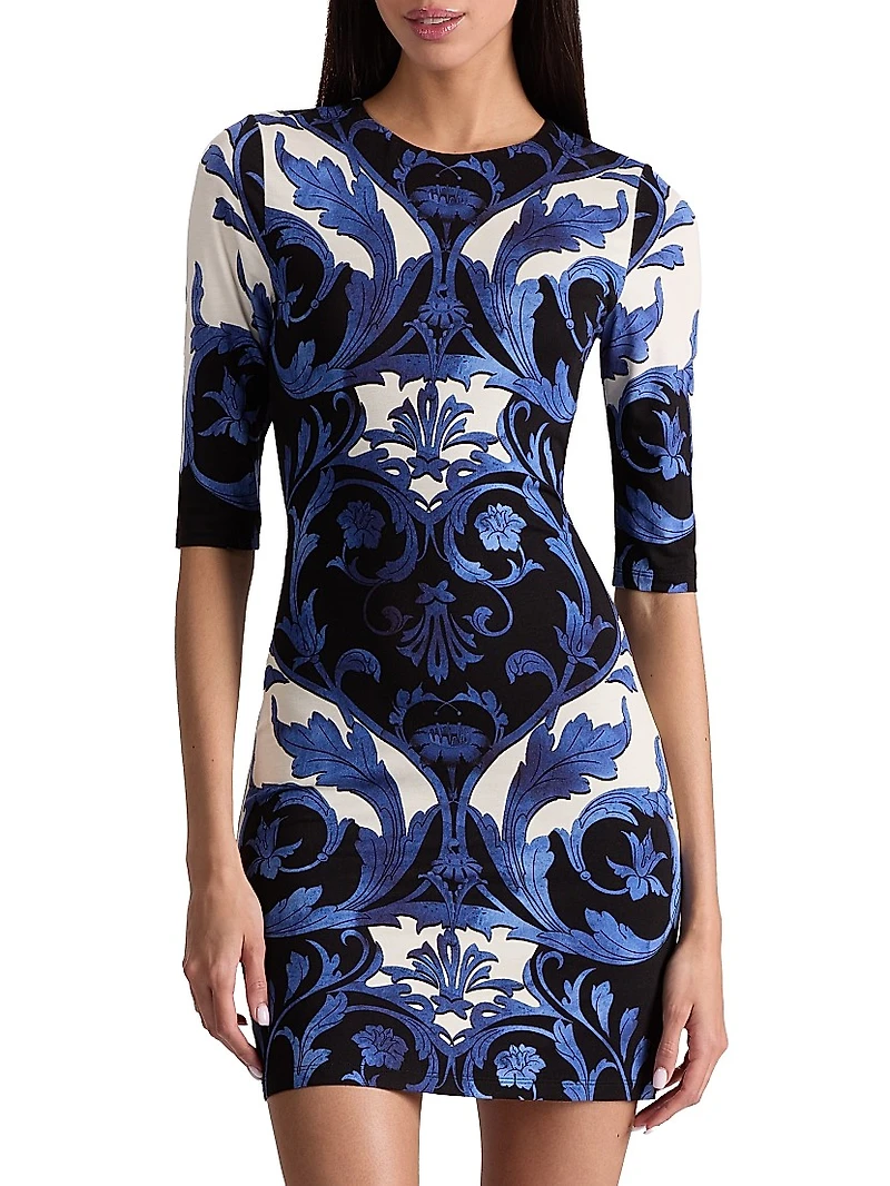 Delora Printed Fitted Minidress