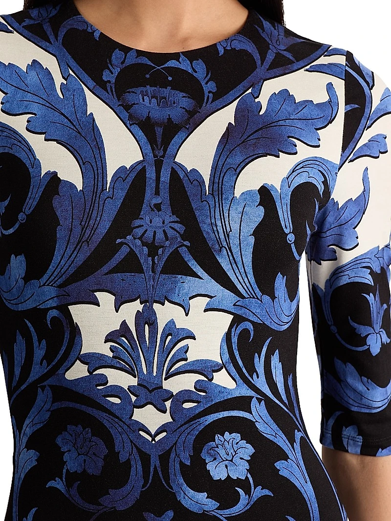 Delora Printed Fitted Minidress