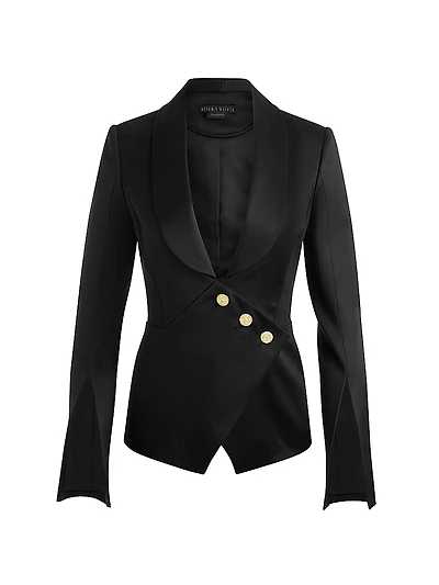 The Sculpt Wool Sateen Barrel Blazer