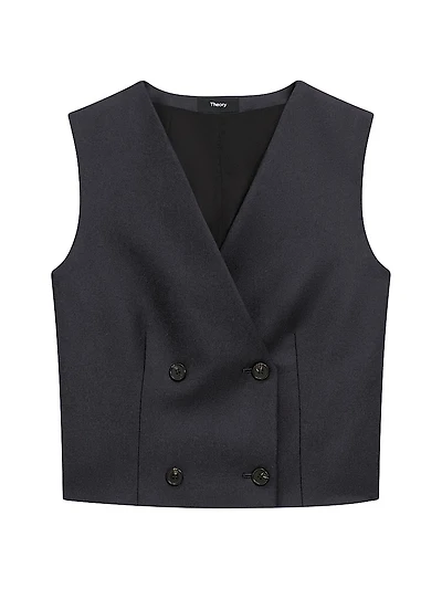 Shrunken Virgin Wool Double-Breasted Vest