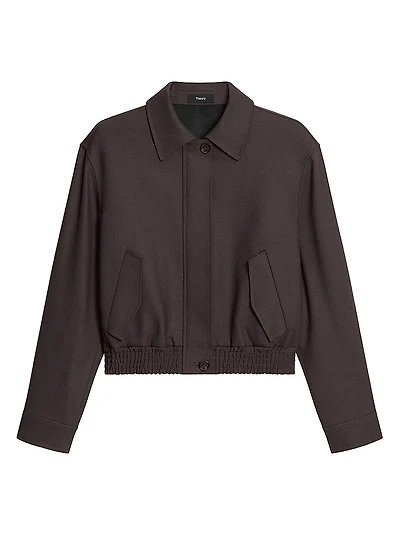 Wool-Blend Crop Track Jacket