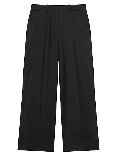 Pleated-Front Virgin Wool Pants
