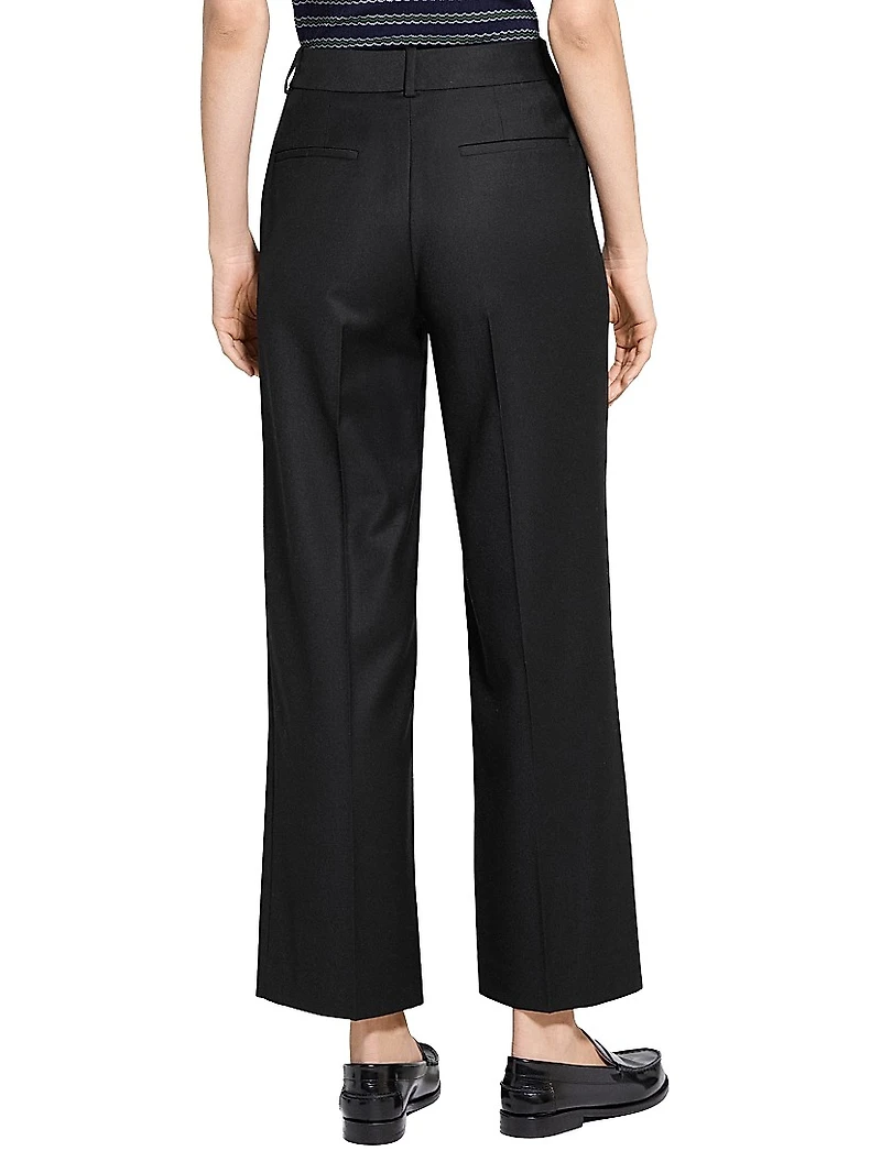 Pleated-Front Virgin Wool Pants