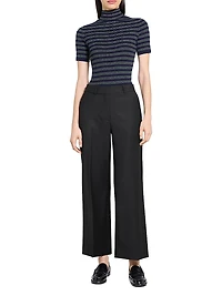 Pleated-Front Virgin Wool Pants