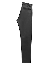 Belted Pants in Grained Leather