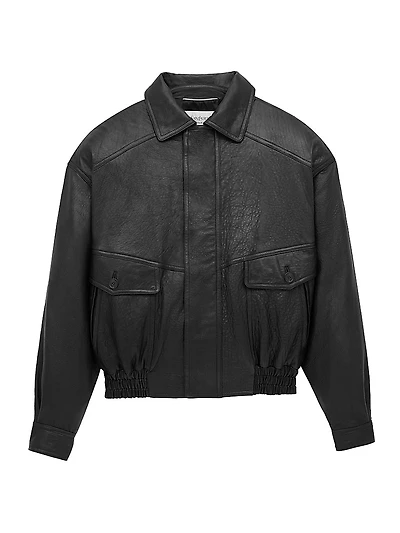 Bomber Jacket Bubbled Lambskin