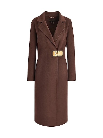 Wool-Blend Buckle-Detail Coat