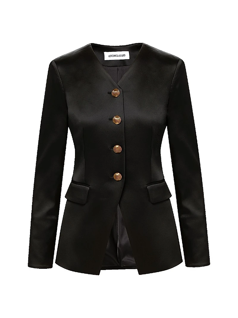 Cynthia Collarless Satin Jacket