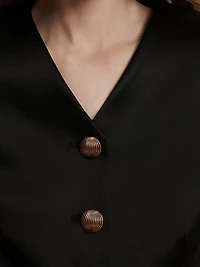 Cynthia Collarless Satin Jacket