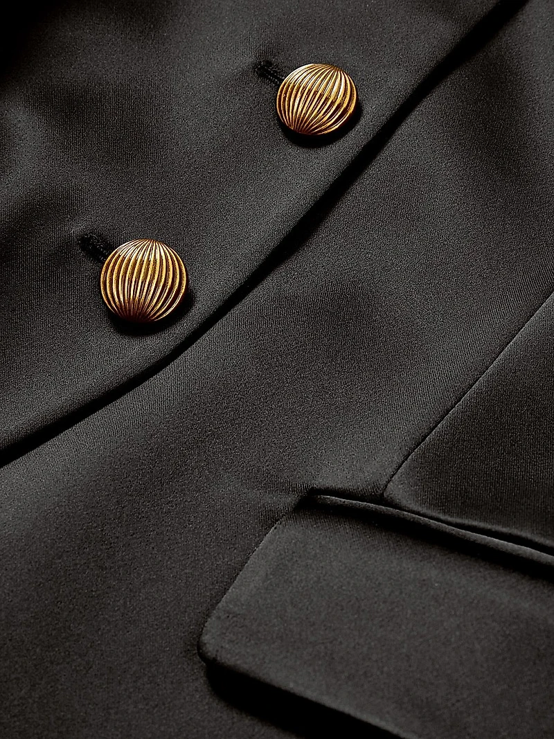 Cynthia Collarless Satin Jacket