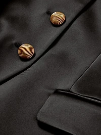 Cynthia Collarless Satin Jacket