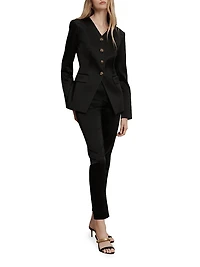 Cynthia Collarless Satin Jacket