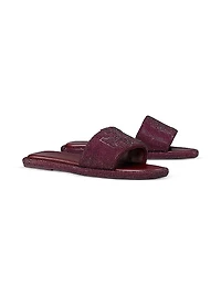 Double-T Pavé Leather Slides