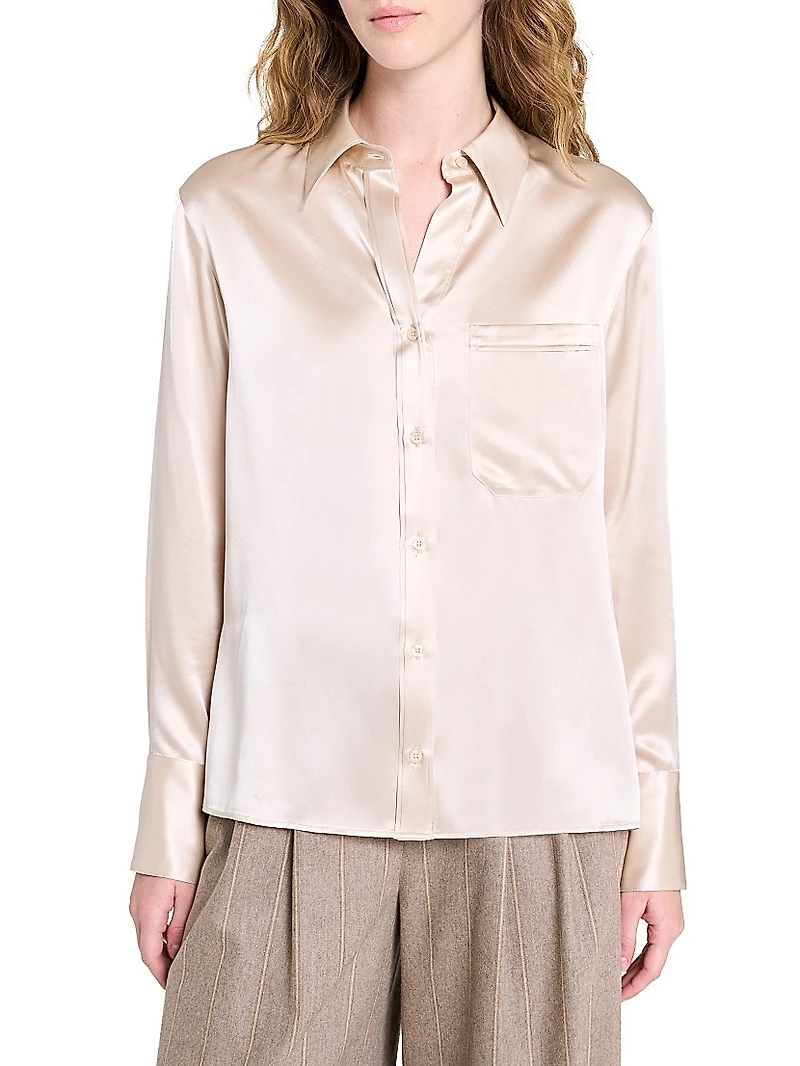 Joey Silk Button-Front Shirt