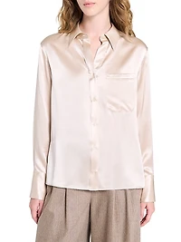 Joey Silk Button-Front Shirt