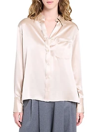 Joey Silk Button-Front Shirt