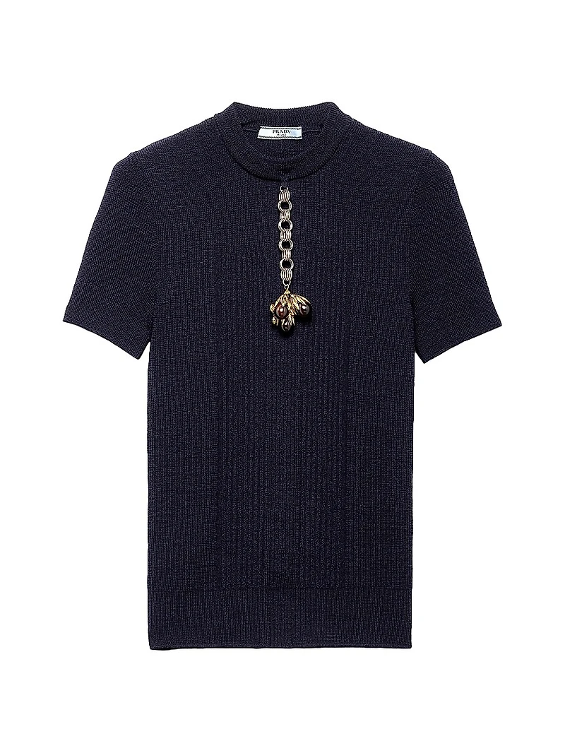 Short-Sleeved Wool Sweater