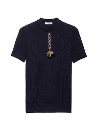 Short-Sleeved Wool Sweater