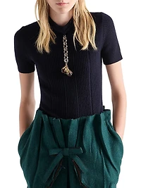 Short-Sleeved Wool Sweater