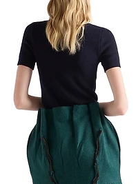 Short-Sleeved Wool Sweater