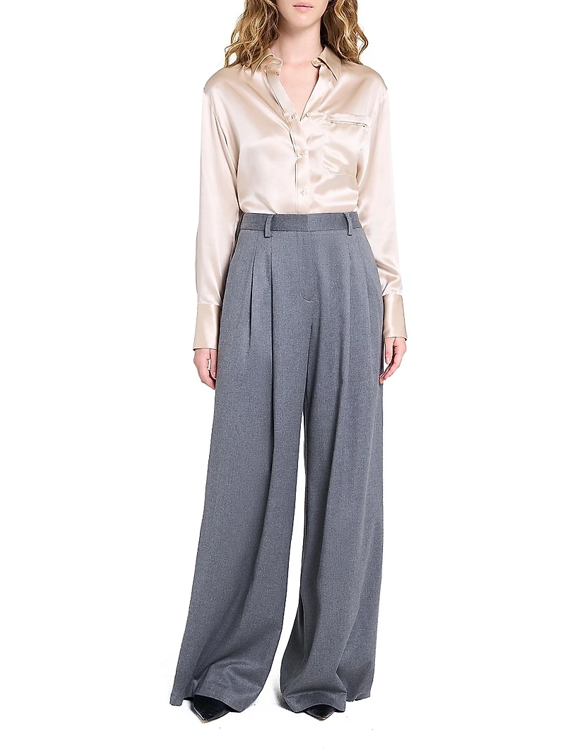 Avery Tailored Wool Straight-Leg Pants
