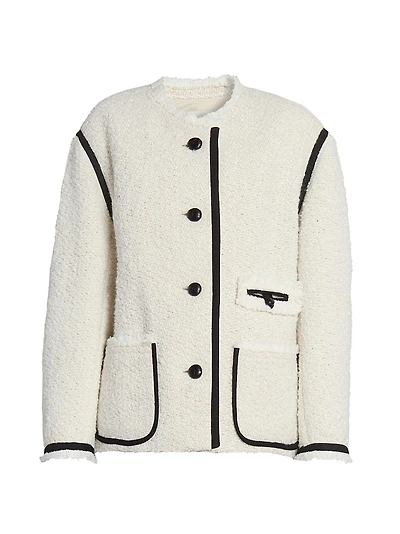 Maylin Contrast-Trim Tweed Jacket