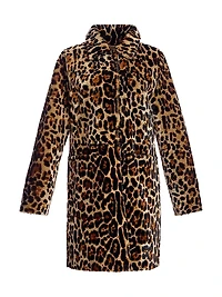 Maximilian Animal Print Shearling Coat