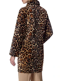Maximilian Animal Print Shearling Coat