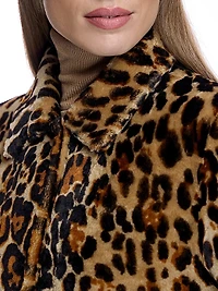 Maximilian Animal Print Shearling Coat