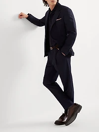 Lightweight Hopsack Leisure Fit Trousers with Pleat